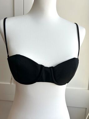 J.Crew NWT Swimsuits Solid Glamour Underwire Bikini Top Size 32A Black Color